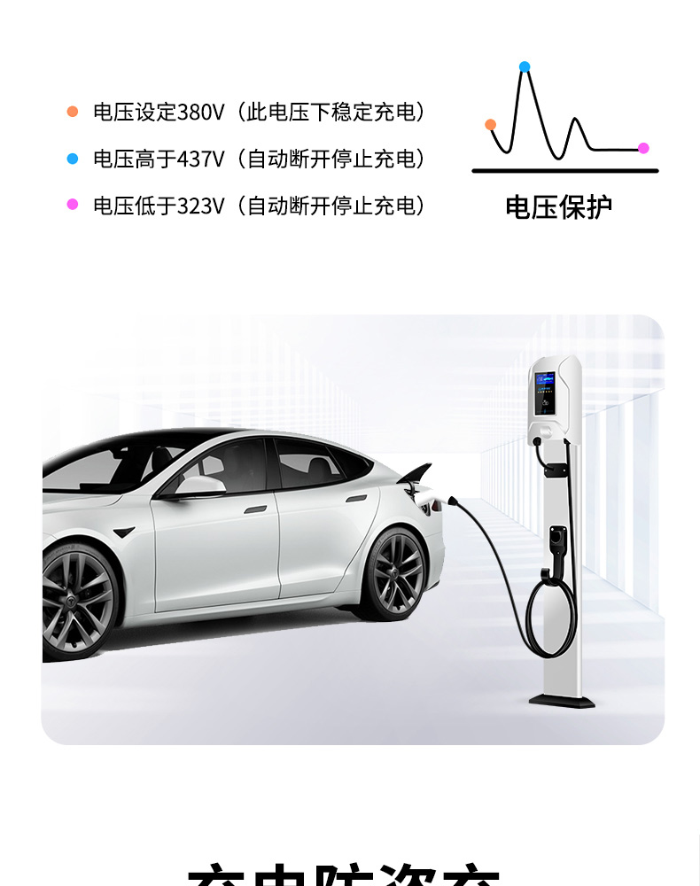 三相充电桩电动汽车通用特斯拉家用新能源交流380v11kw快充枪国标7kw