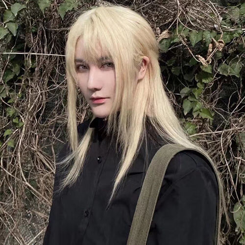 李信李白兰陵王假发男长发cos女全头套王者农药真二次元一念神魔 李白