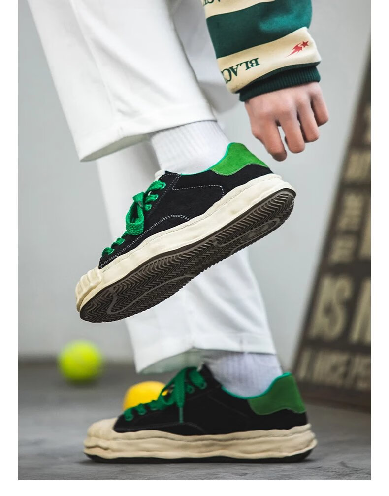 【jd优选】三原康裕溶解鞋男女小众原创情侣鞋运动复古绿色潮流板鞋男