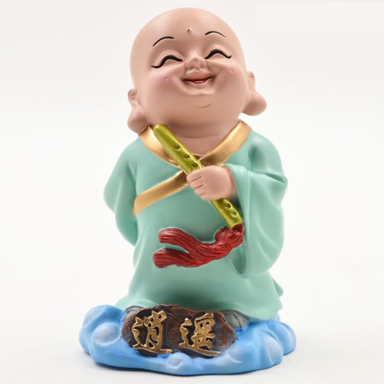 工艺品泥塑工艺品特色礼品小和尚摆件中国传统泥人泥塑小礼物知音