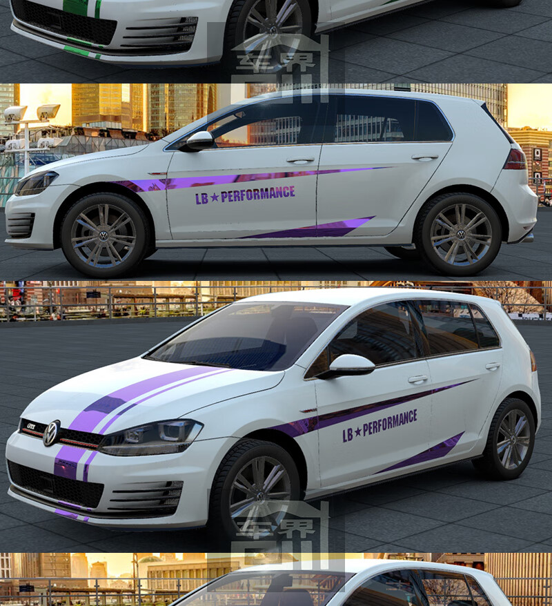拉花大众高尔夫polo探岳探歌朗逸cc车贴改装饰车身贴纸汽车贴拉花定制