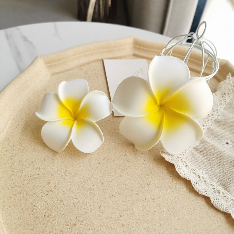 明星同款鸡蛋花发卡鸡蛋花头饰花朵发夹边夹刘海夹出游海边夹子发卡