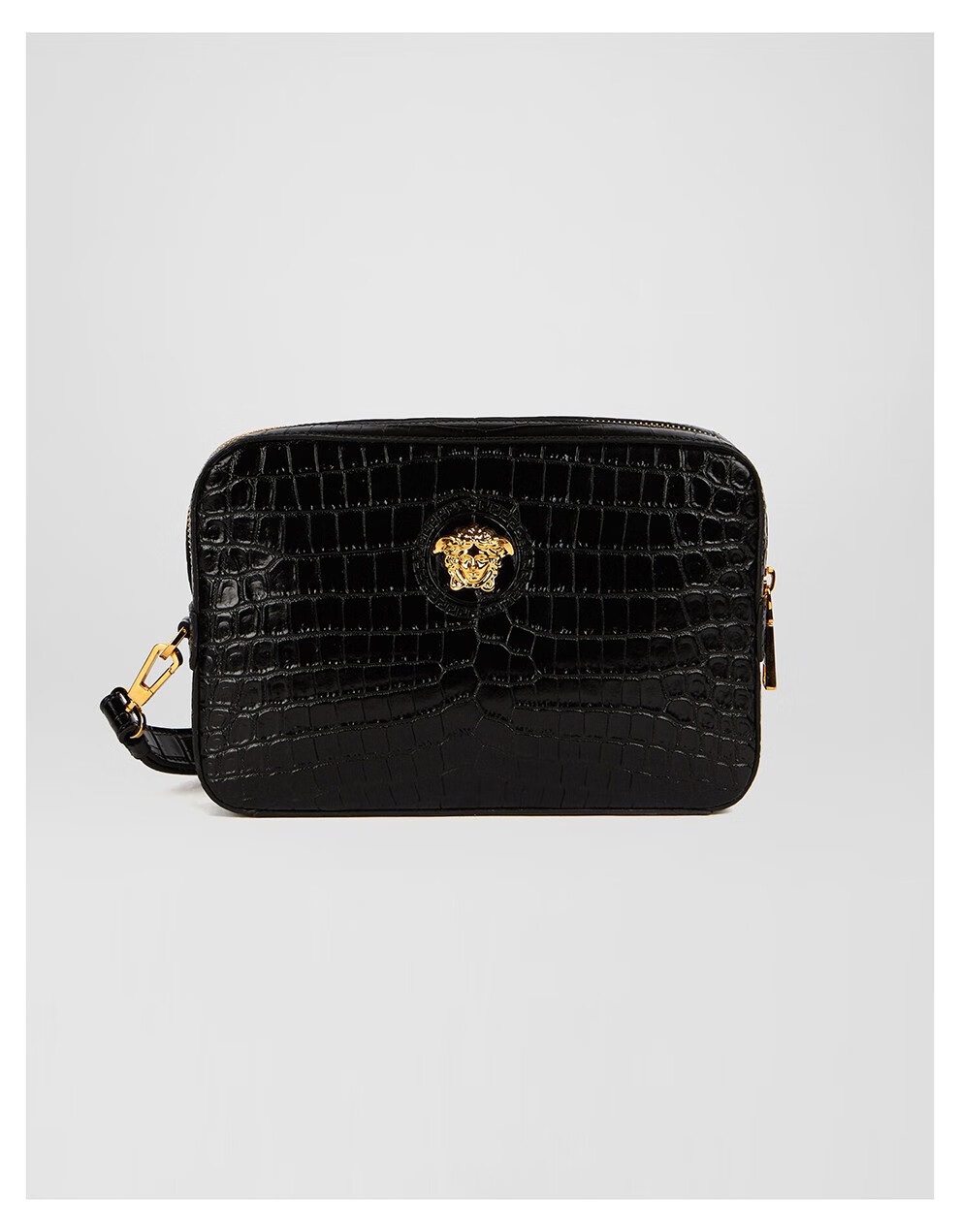 versace范思哲男包新款男士鳄鱼纹压花皮革金属美杜莎头像手拿包dl