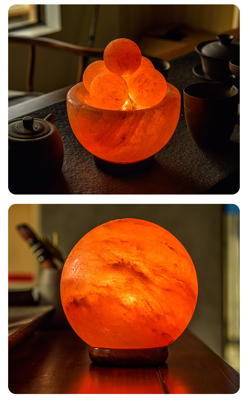 水晶盐灯 喜马拉雅天然玫瑰水晶盐灯负离子风水灯卧室 心形盐灯 高17