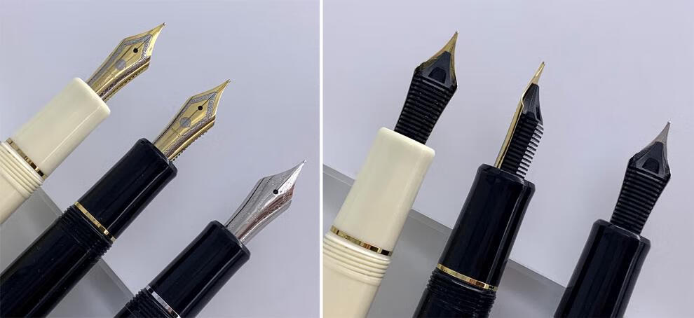 钢笔铱金笔26大明尖树脂旋转吸墨器成人练字上海君来01金夹黑杆铱金笔