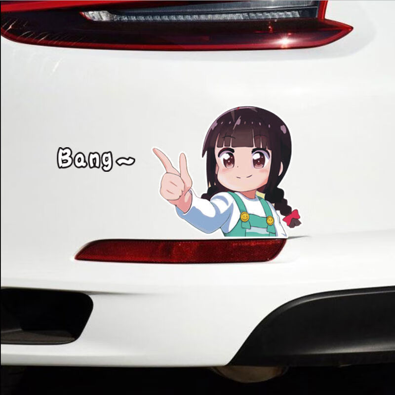 适用于天使降临车贴白咲花车贴白咲花车贴个性可爱卡通创意油箱贴车窗