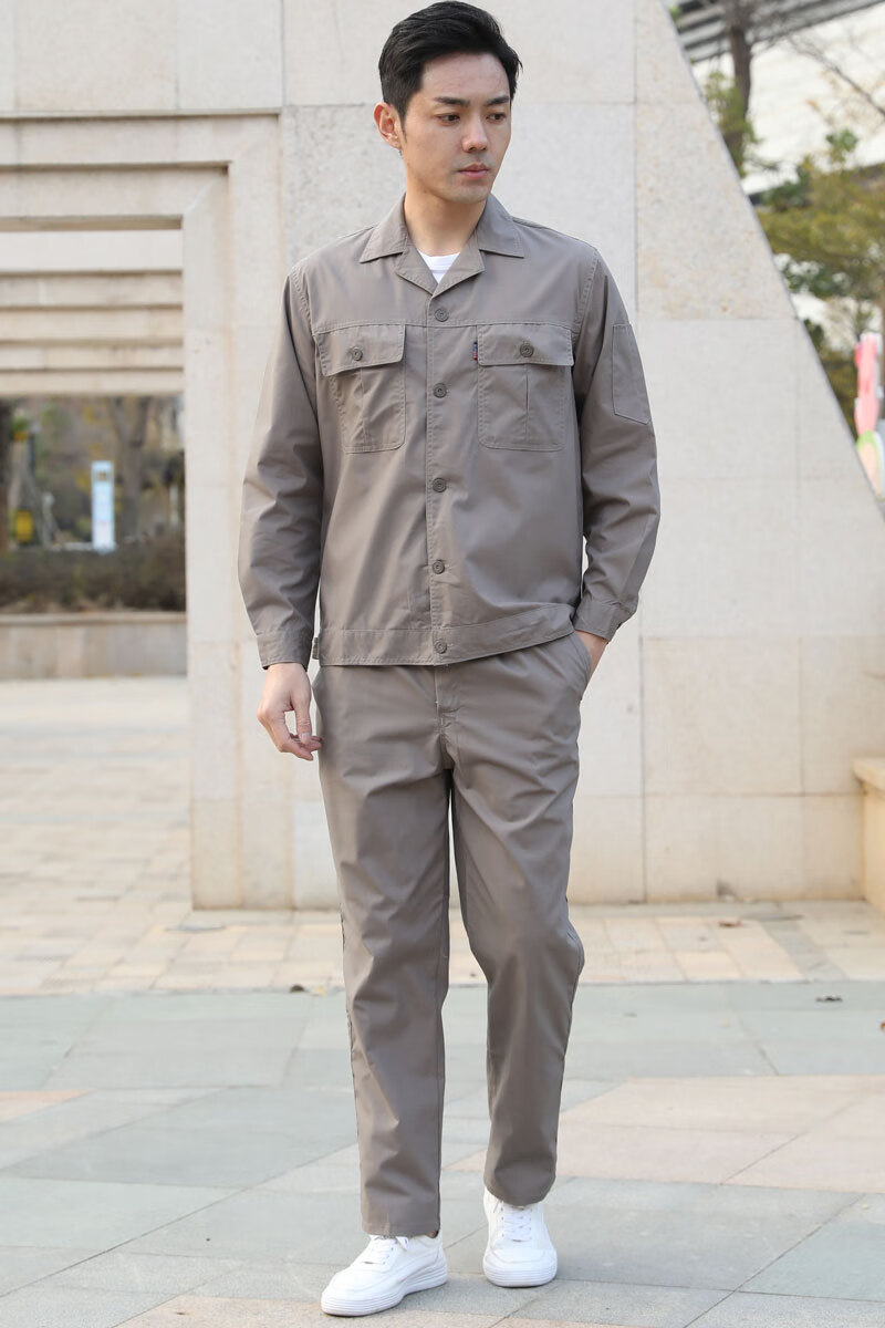 舒嘎夏季工作服套装男耐磨劳保服工地劳动汽修薄款夏装长袖工衣定制y