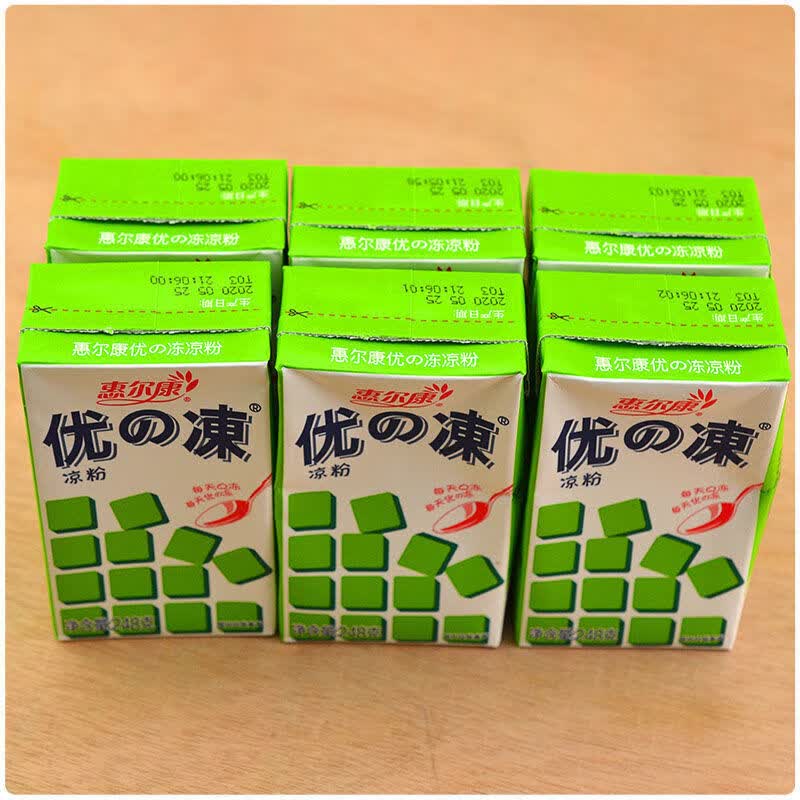 惠尔康16盒248g优の冻凉粉仙草冻吸冻优的冻果冻凉茶饮料整箱8瓶装