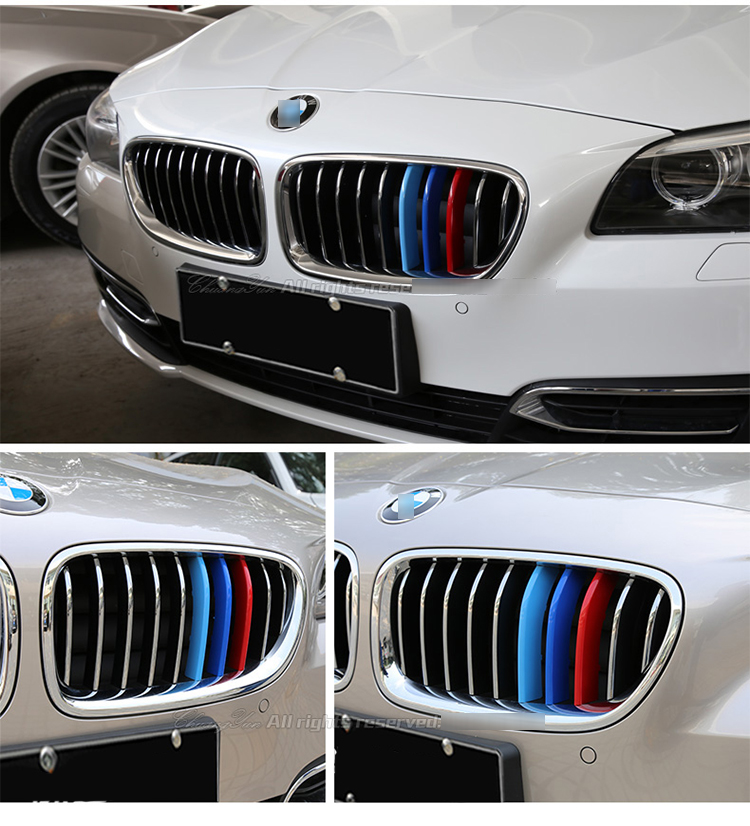 适用于宝马中网三色条装饰新款5系3系2系1系7系x1x2x3x4x5x6改装专用