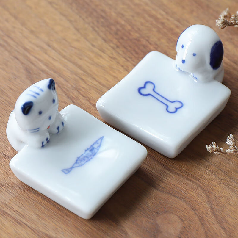 fgacct陶瓷笔架卡通动物蔬菜水饺笔托河马花生小狗筷架笔托创意国画笔