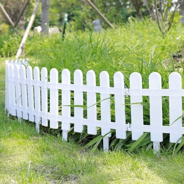 塑料栅栏塑料栅栏篱笆花园围栏花圃栅栏庭院花坛菜园白色草坪围栏室外