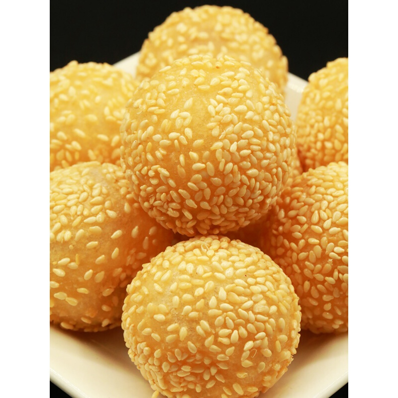 麻圆芝麻球豆沙馅糯米小麻球油炸食品速冻半成品麻团早餐小吃260g芝麻