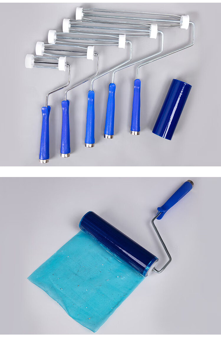 粘尘滚筒pe除尘可撕粘毛筒滚轮无尘车间粘毛器沾灰工业用除尘滚筒粘尘