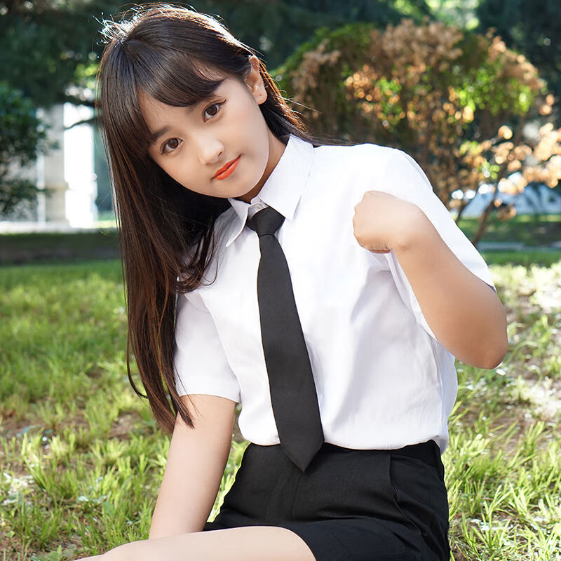 衬衫jk制服短袖衬衫夏日系少女学院风甜美可爱打底基本款白短袖衬衫