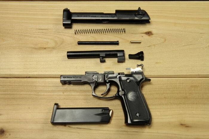 军训枪模合金帝国1205m92a1全金属全拆卸抛壳模型不可发射银色6发一体