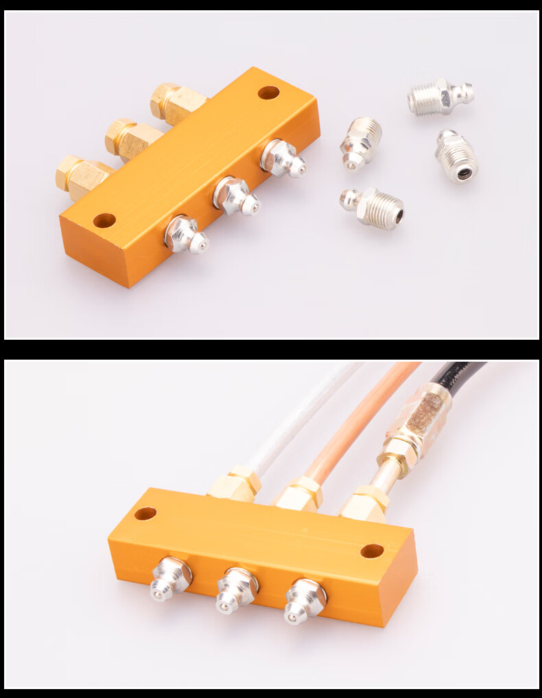 定制多位黄油嘴加长接头集中打黄油器一对一注油挖机油脂润滑集合改装