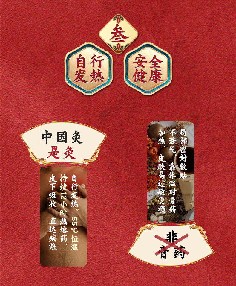 武汉国灸哮喘灸老人咳喘急慢性支气管炎咳嗽贴腹泻膏炙咳嗽灸1盒装