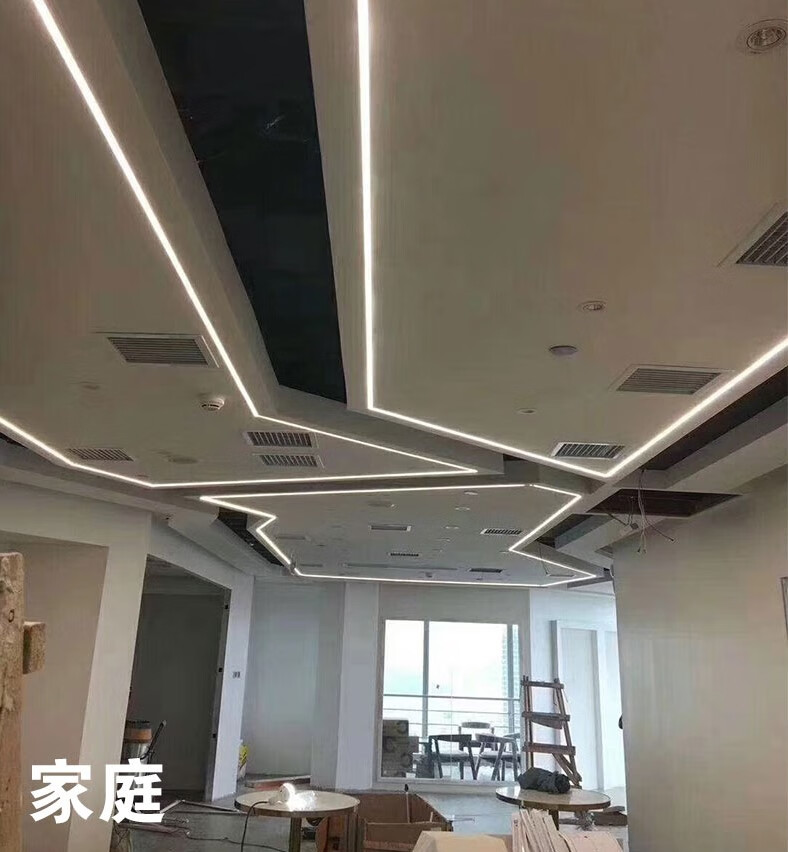 吊顶灯暗藏嵌入式无边框线性铝槽灯带走廊过道楼梯商铺led线条灯518含