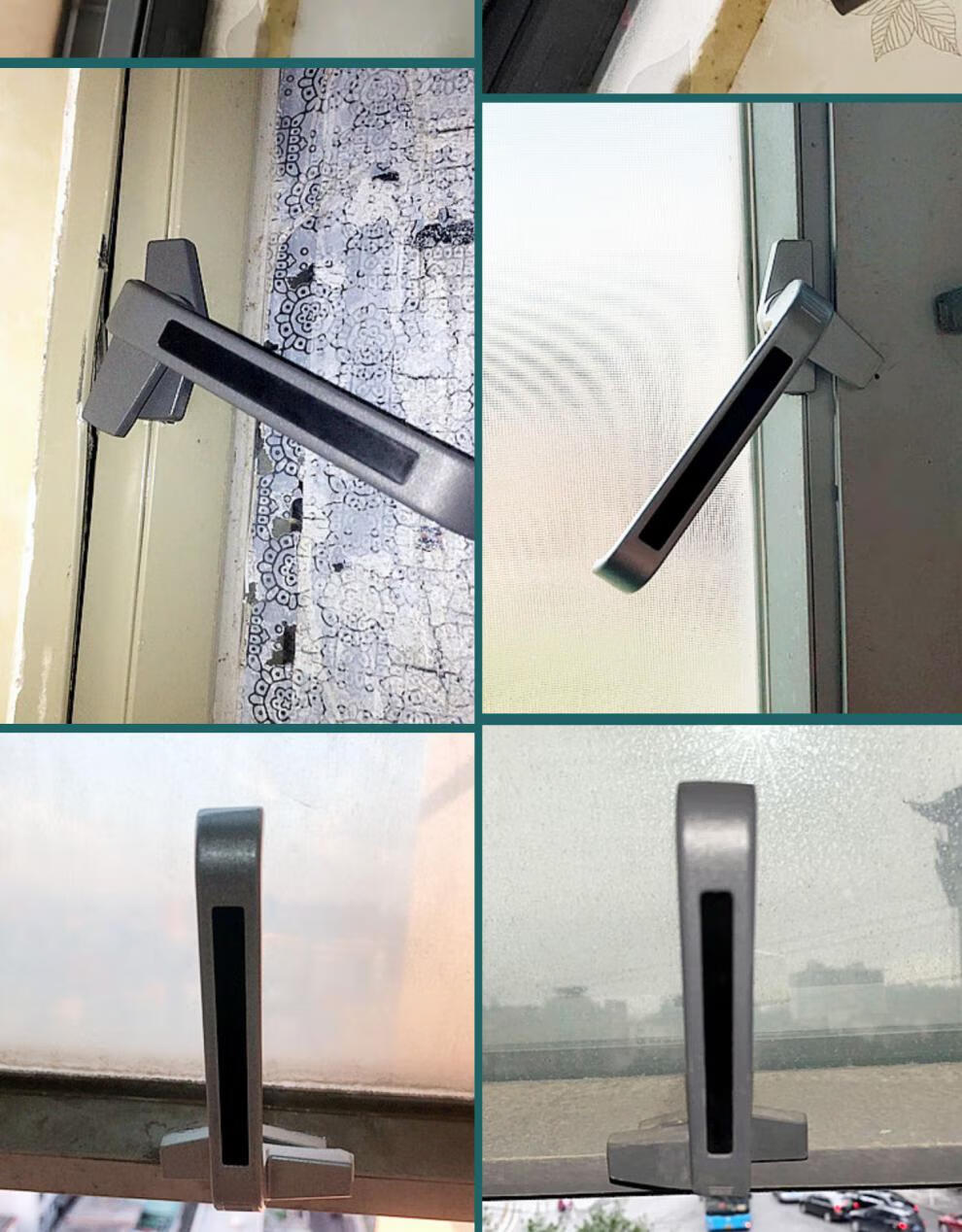 加厚款38型铝合金门窗把手平开窗执手幕墙上悬窗拉手窗户7字锁扣白色