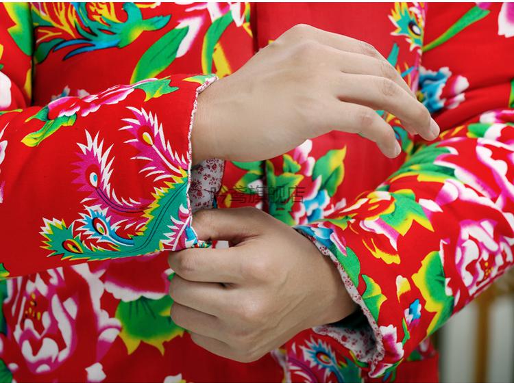 {工厂直供}【新品】东北大秧歌儿服装秋冬大花布棉袄成人男复古民族风