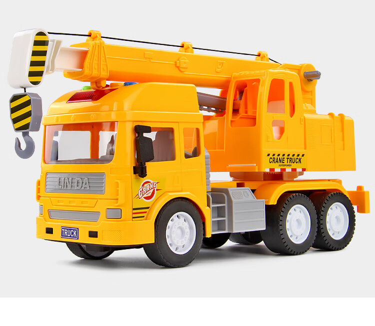 林达玩具车 林达大号吊车玩具儿童工程车起重机音乐小汽车模型卡车