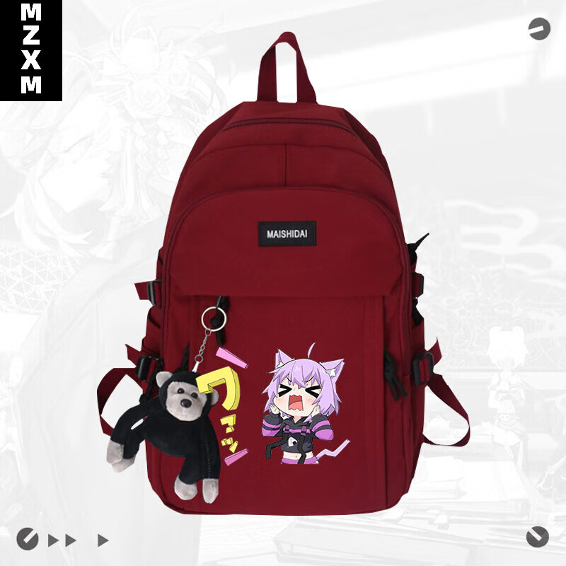 mzxm you tube女仆阿汤哥 猫又小粥时尚双肩包男女同款校园学生书包