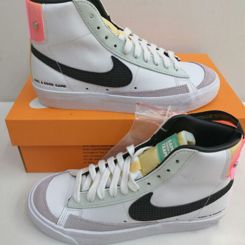 0白黑粉lpl联名运动鞋ins潮鞋blazer高邦aj冬季男鞋 开拓者黑白阴阳