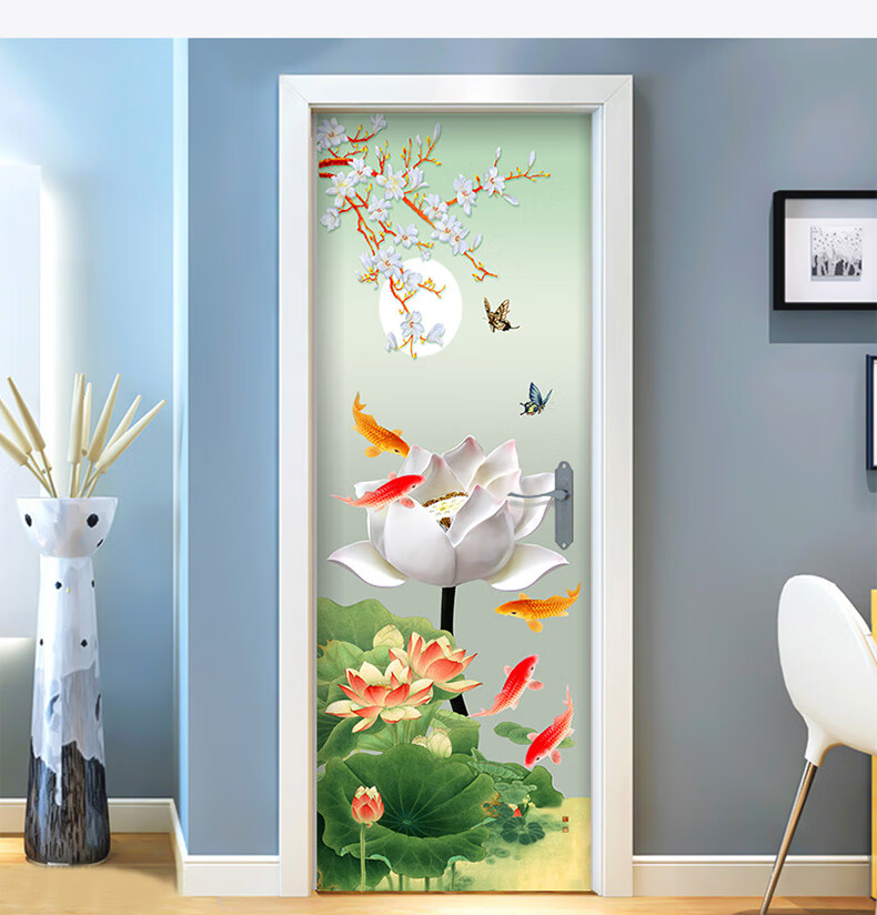 门贴装饰贴画个性创意木门衣柜门卧室门贴全贴卫生间浴室贴纸自粘a款