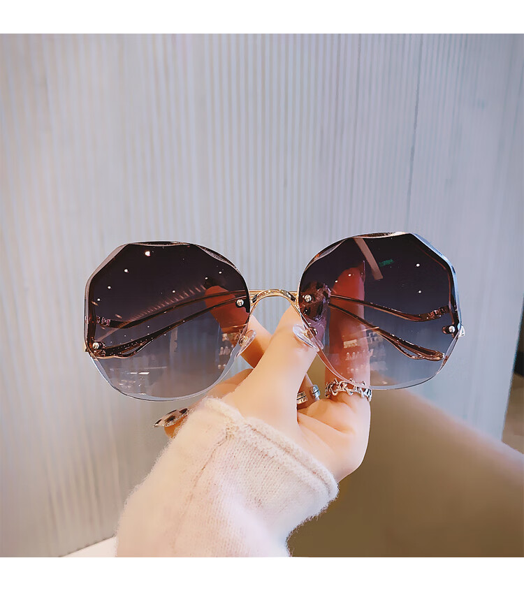 parzin帕森时尚太阳镜新潮太阳眼镜女变色墨镜夏时尚圆脸偏光眼镜大脸