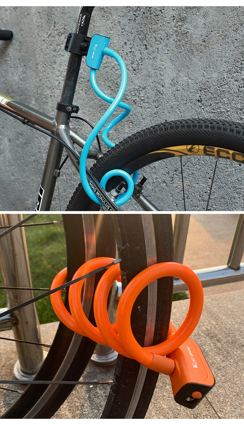 西·骑者自行车锁防盗钢缆锁单车钢丝锁电动车锁山地公路车软锁固定