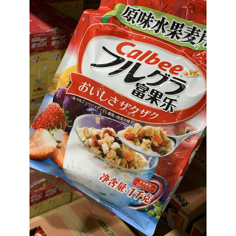 上海costco日本富果乐水果燕麦片谷物500g早餐即食品水果麦片200g2袋