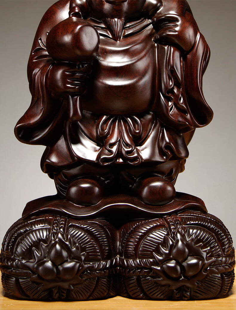 仙莱阁实木质雕刻大黑天财神佛像财神爷摆件家居店铺寺庙供奉工艺品