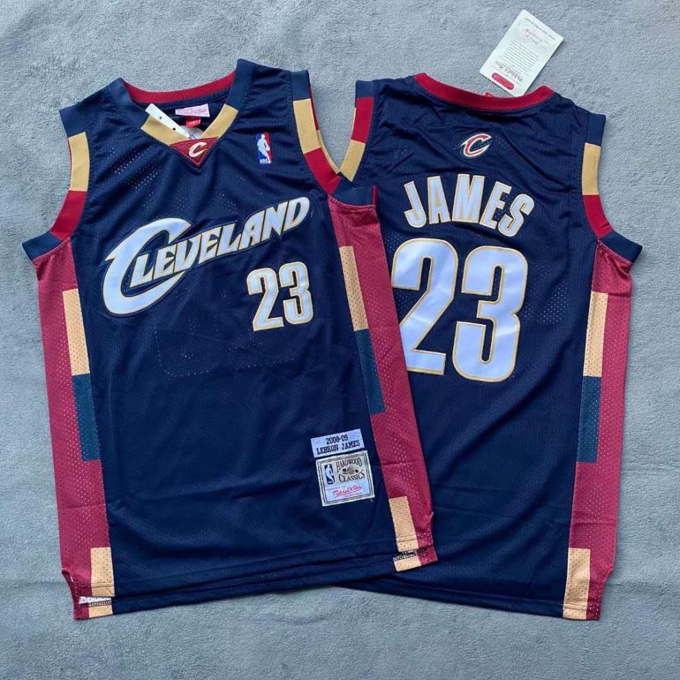 腾讯体育nba官方旗舰店同款骑士队23号复古篮球服刺绣网眼男球衣运动