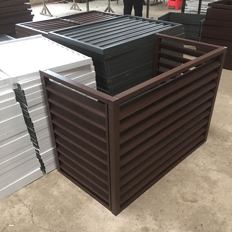 铝合金空调外机罩工厂定做室外防雨百叶窗通风口中央空调格栅护栏白色