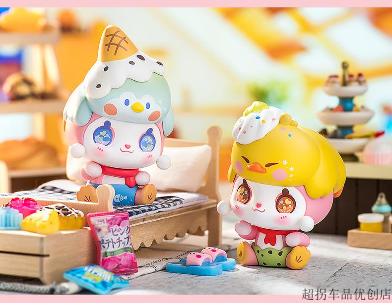 汽车装饰摆件【盲盒】动物甜品排队派对系列萌萌喵盲盒潮玩模型摆件