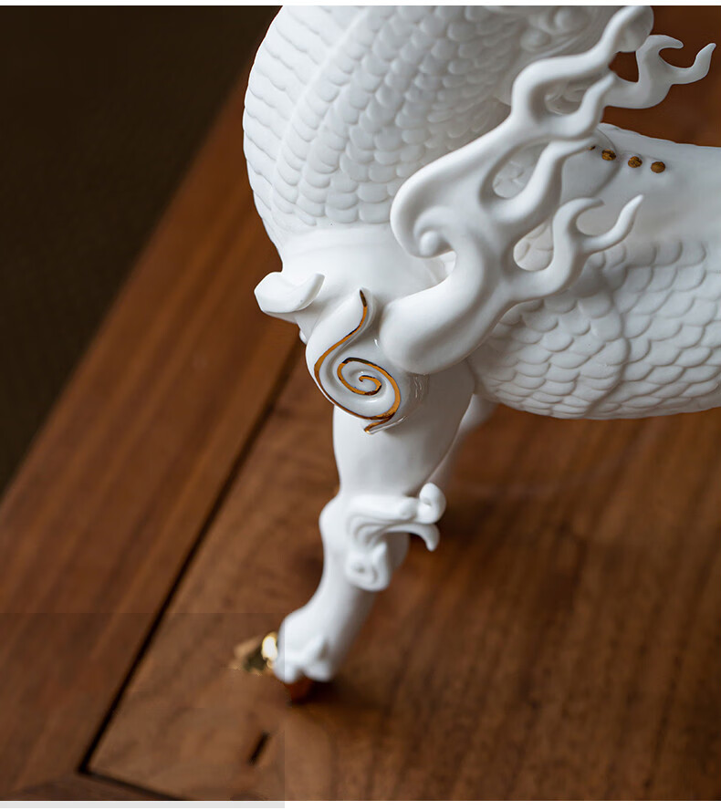 骄意轻奢陶瓷火麒麟工艺品摆件家居开业乔迁礼品ll麒麟献瑞