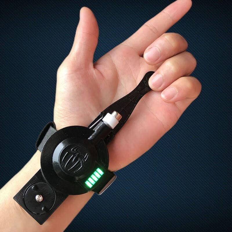 真蛛丝 绳索绳子手腕式小型黑科技玩具土丝 黑蜘蛛发射器 pvc【图片