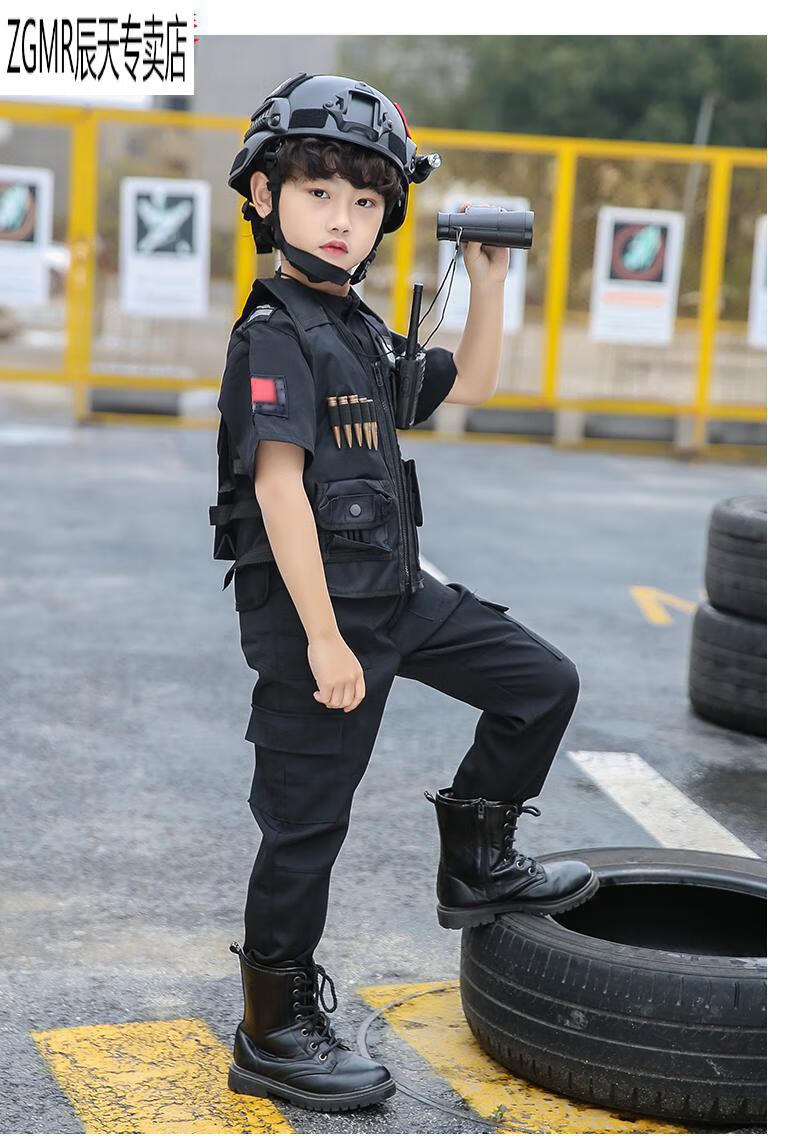 zgmr品牌专卖警察儿童服装男孩警察特训服男女童警察童装警官特种警察