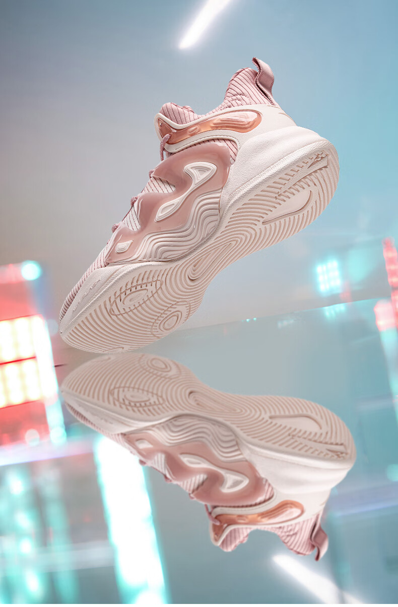 安踏篮球鞋见山1代男鞋官网旗舰2021新款实战球鞋男1121416096白皙粉