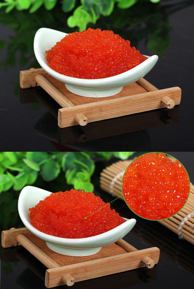 情人节礼物鱼子酱即食大马哈鱼鲟鱼黑红鱼籽寿司罐头国产姑香蟹黄酱1