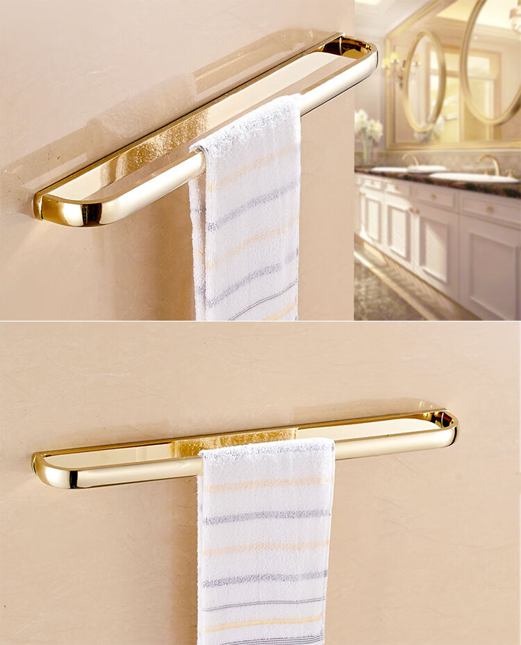 toto欧式金色毛巾架全铜卫生间折叠浴室五金挂件套装 吹风机架