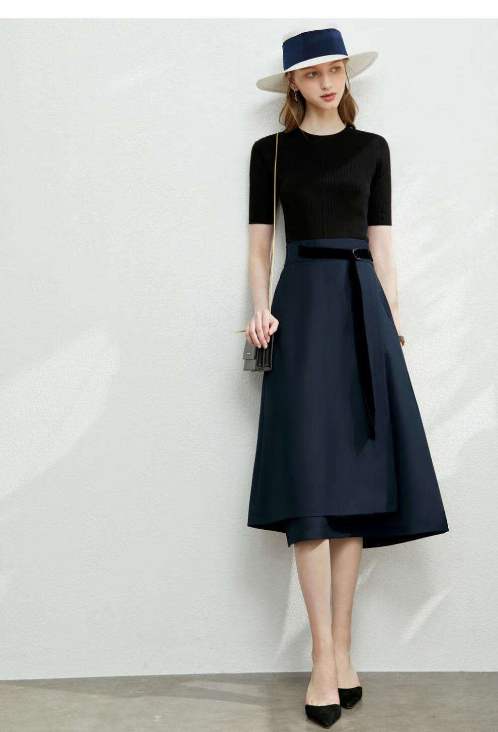 春夏半身裙中长款半身裙中长款女春秋新款不规则高腰显瘦字裙过膝大摆