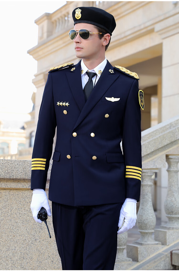 新式保安工作服男春秋套装秩序维护服装蓝色售楼处形象岗礼宾服蓝双排