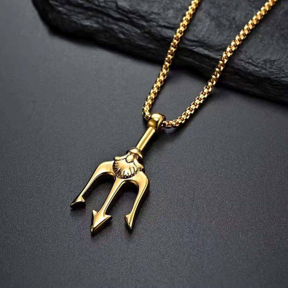 baofanchi项链海王三叉戟男嘻哈霸气个性复古海神波塞冬小众何厌同款