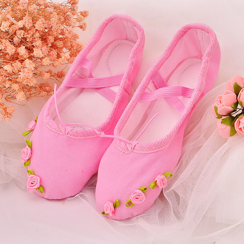 2022新款儿童舞蹈鞋小女孩练功芭蕾舞鞋幼儿园宝宝演出跳舞鞋软底练功