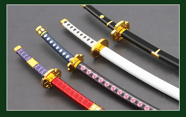 2022新款原神周边神之眼海贼周边王索隆的三把刀模型阎魔佐罗金属摆件