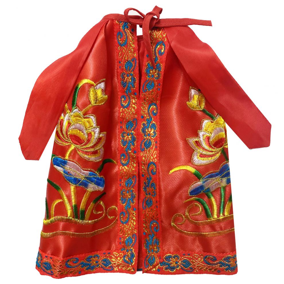 观音菩萨披风神明衣服南海观音菩萨披肩双层刺绣莲花衣奶奶阿婆 红色