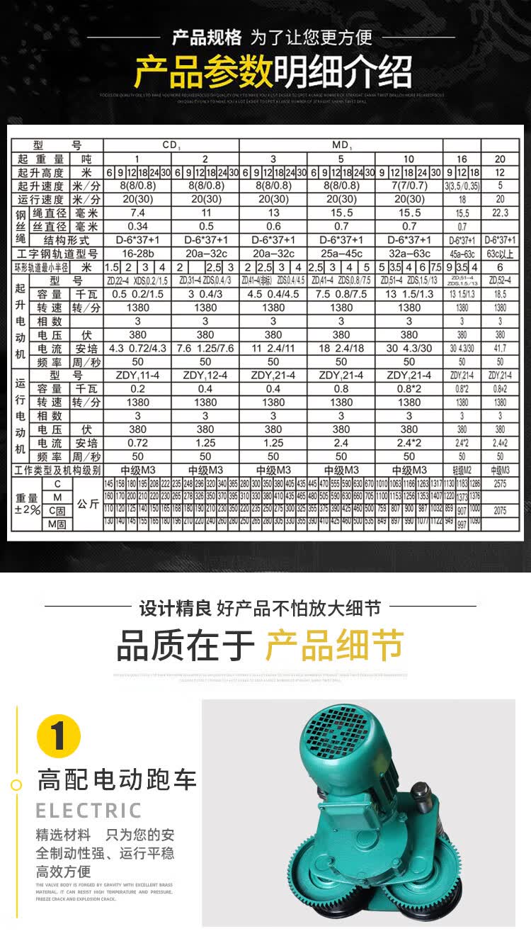 钢丝绳电动葫芦380v重型行吊机提升机1吨2吨3吨5吨10t航吊升降机精品