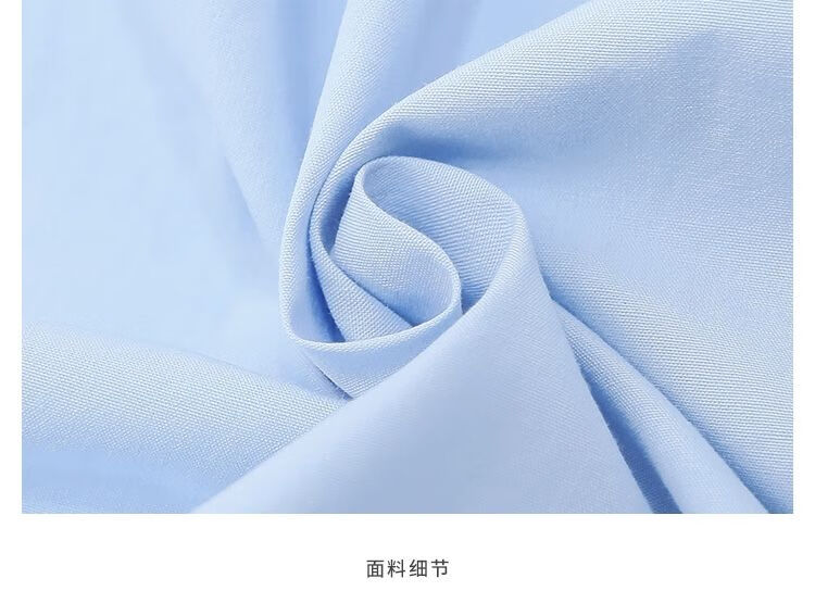 高档轻奢品牌奶蓝色领短袖连衣裙女小个子2022春夏新款初恋系纯欲温柔