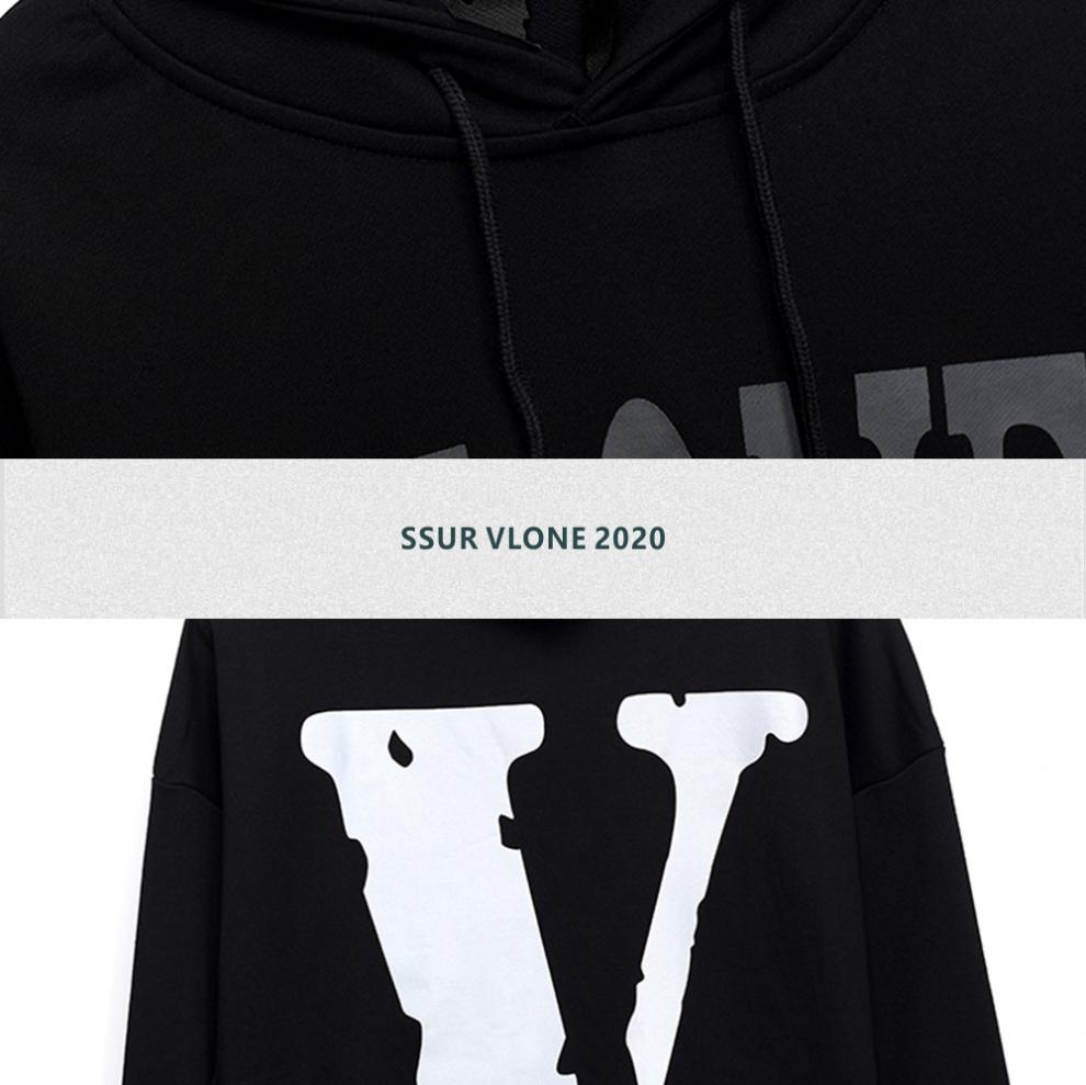 r vlone卫衣男宽松反光大v下摆破坏oversized外套宽松情侣潮流连帽